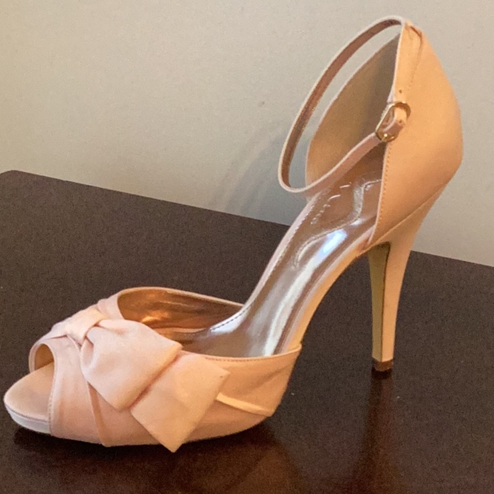 Nina Pink Peep-Toe Heels